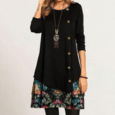 Floral Print Patchwork Dress